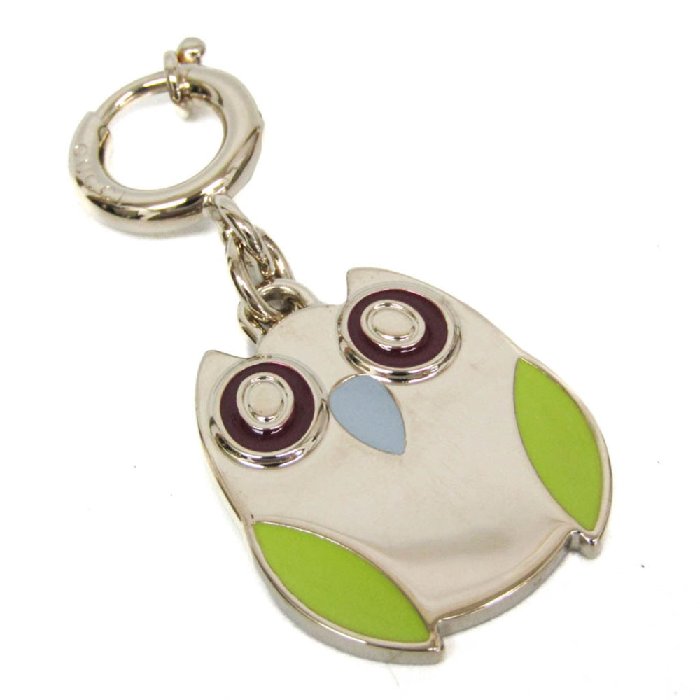 Gucci Metal Keyring Charm Silver,Light Green Owl charm — Like New