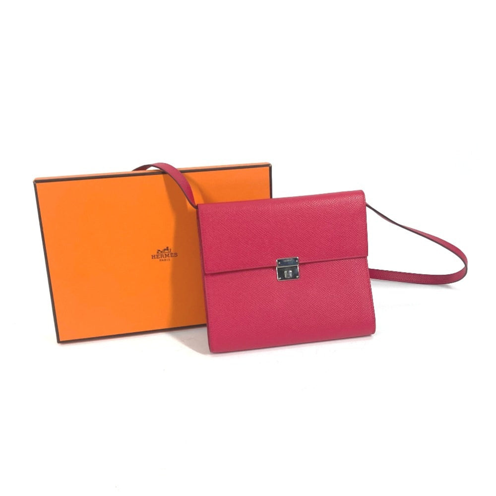 HERMES Hermes Bag Pochette Click 16 Crossbody Shoulder Epson Women's Rose Extreme Pink — Like New