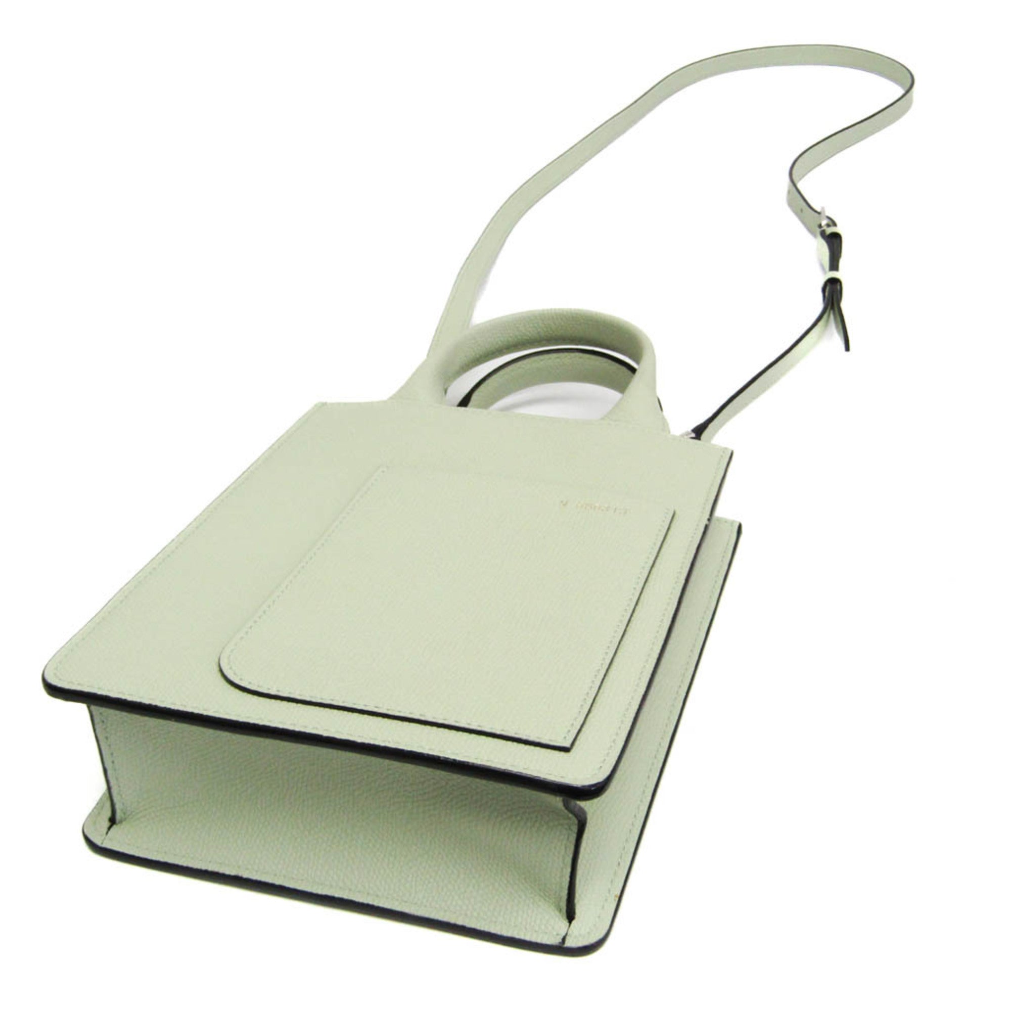 Valextra Boxy Micro WBBX0037028LRL99VN Women's Leather Handbag,Shoulder Bag Light Green — Like New
