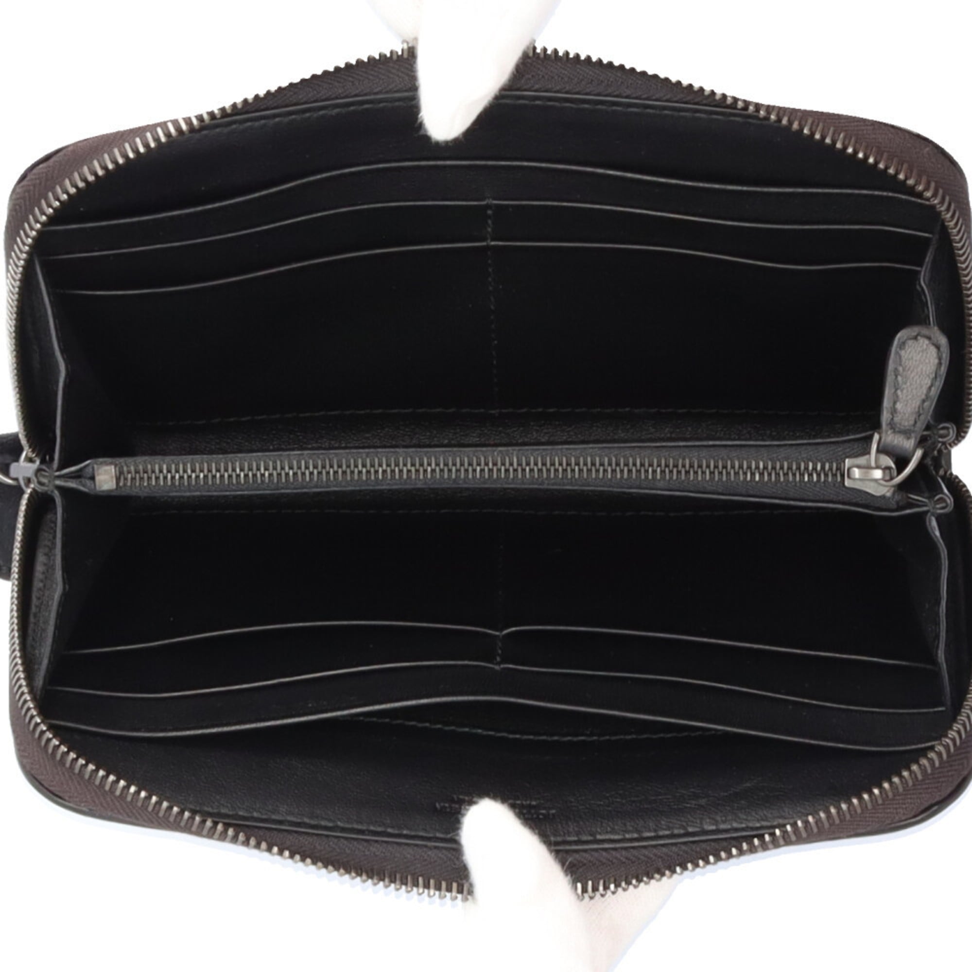 Pre-owned Bottega Veneta Intrecciato long wallet, leather, men's.