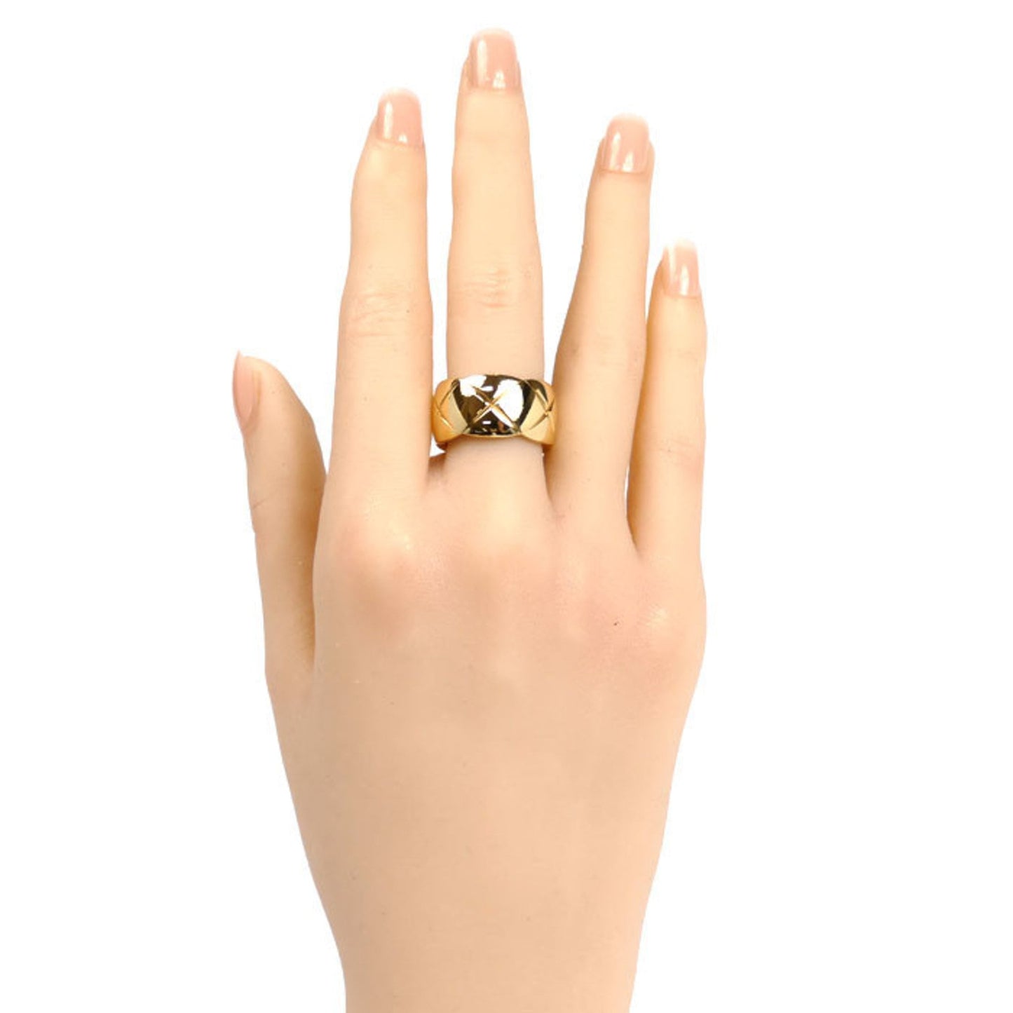 CHANEL 18KYG Yellow Gold Coco Crush Large Ring J10574 Size 13 (53cm) 11.0g Women's