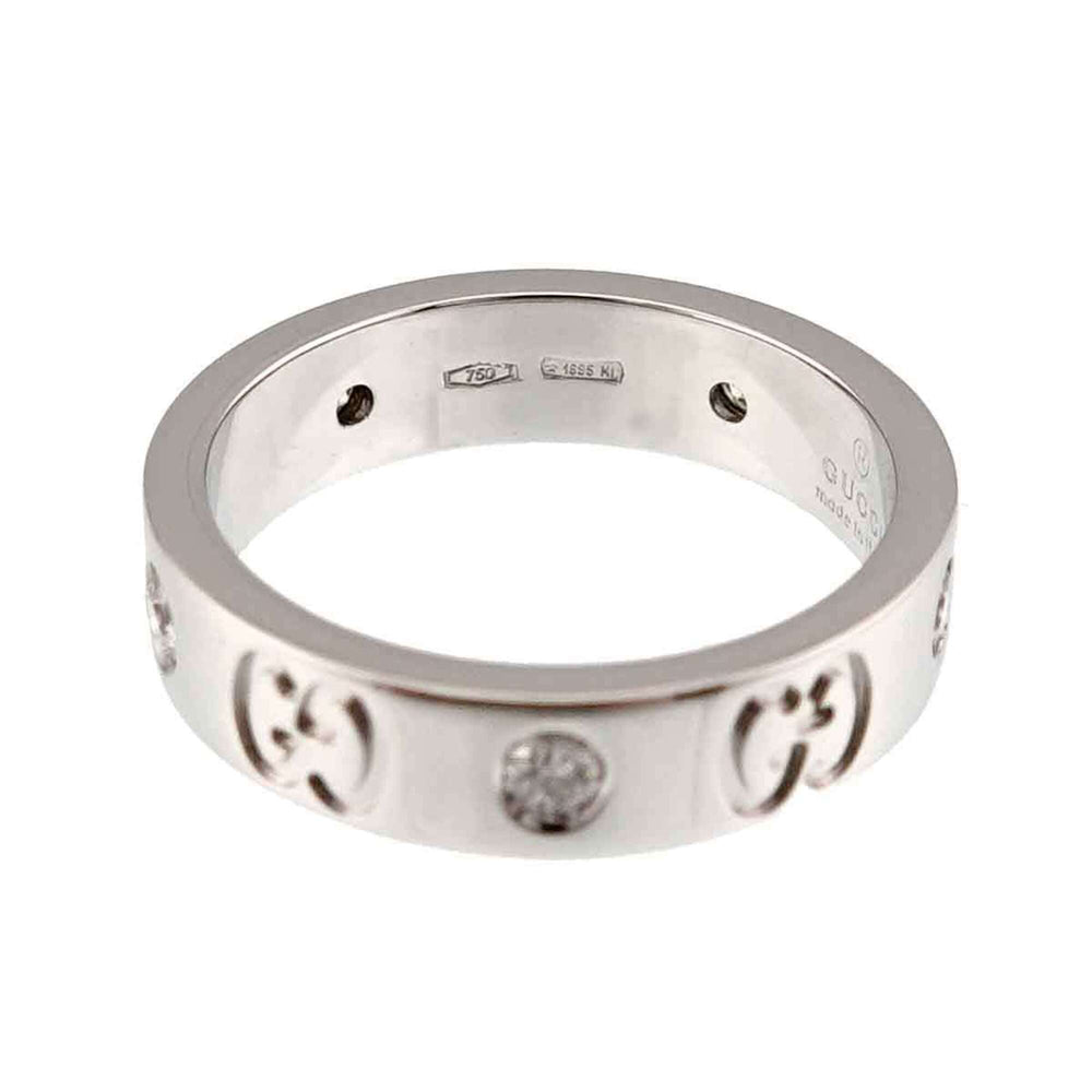 Gucci Icon #7 Ring with Diamonds, 18K White Gold (750) — Like New