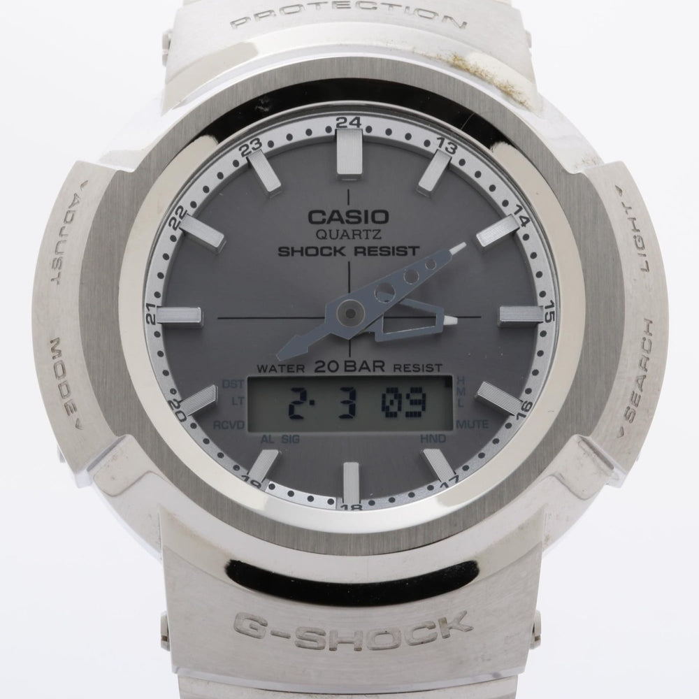 CASIO GSHOCK FULL METAL AW500 SERIES AWM500D1A8JF Silver Stainless Steel Men's Watch — Very Good
