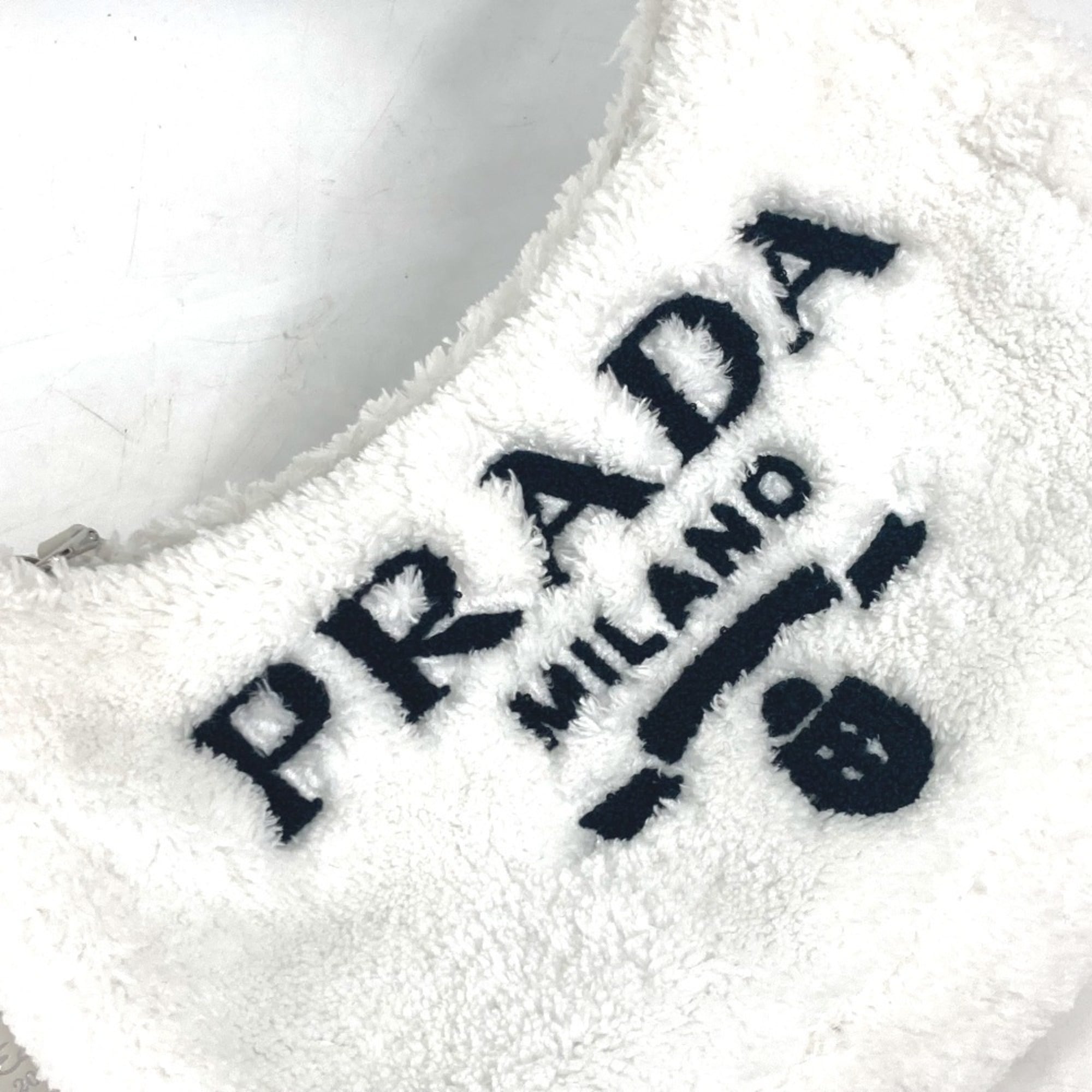 PRADA 1NE515 Terry Re-Edition 2000 SPUGNA Handbag Shoulder Bag Tote Fabric Women's White G-240510-7 — New - Store Return