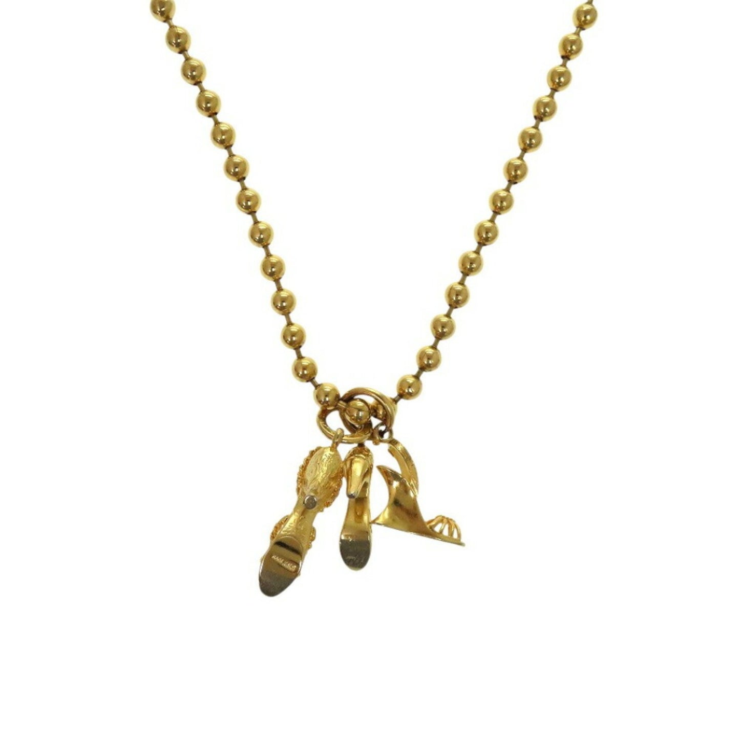 Salvatore Ferragamo long heel necklace in GP gold, 1348.