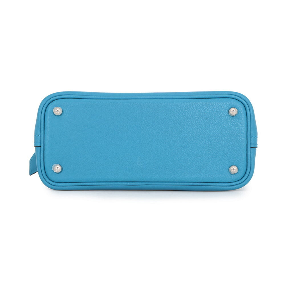 Hermes Bolide 1923 Mini Blue Zanzibar Evercolor W stamp HERMES 2-way shoulder bag handbag women's — Like New