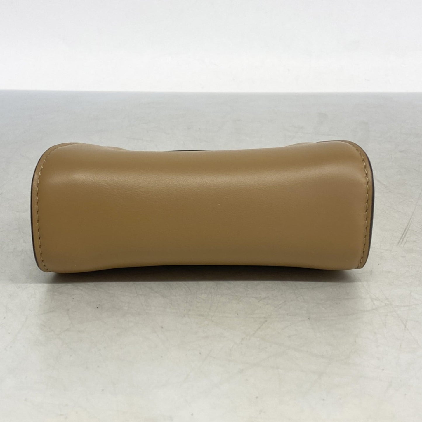 Fendi Nano Peekaboo Leather Handbag, Beige, Women's