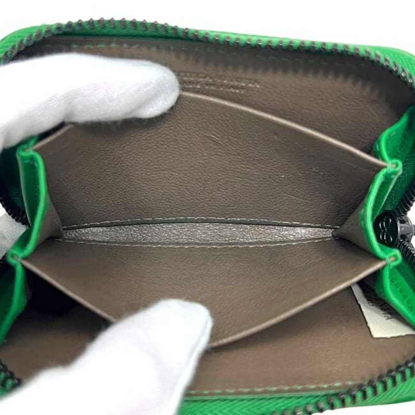 Bottega Veneta coin case ec-24409 green intrecciato leather purse B04401910M BOTTEGA VENETA mini compact wallet men's women's color