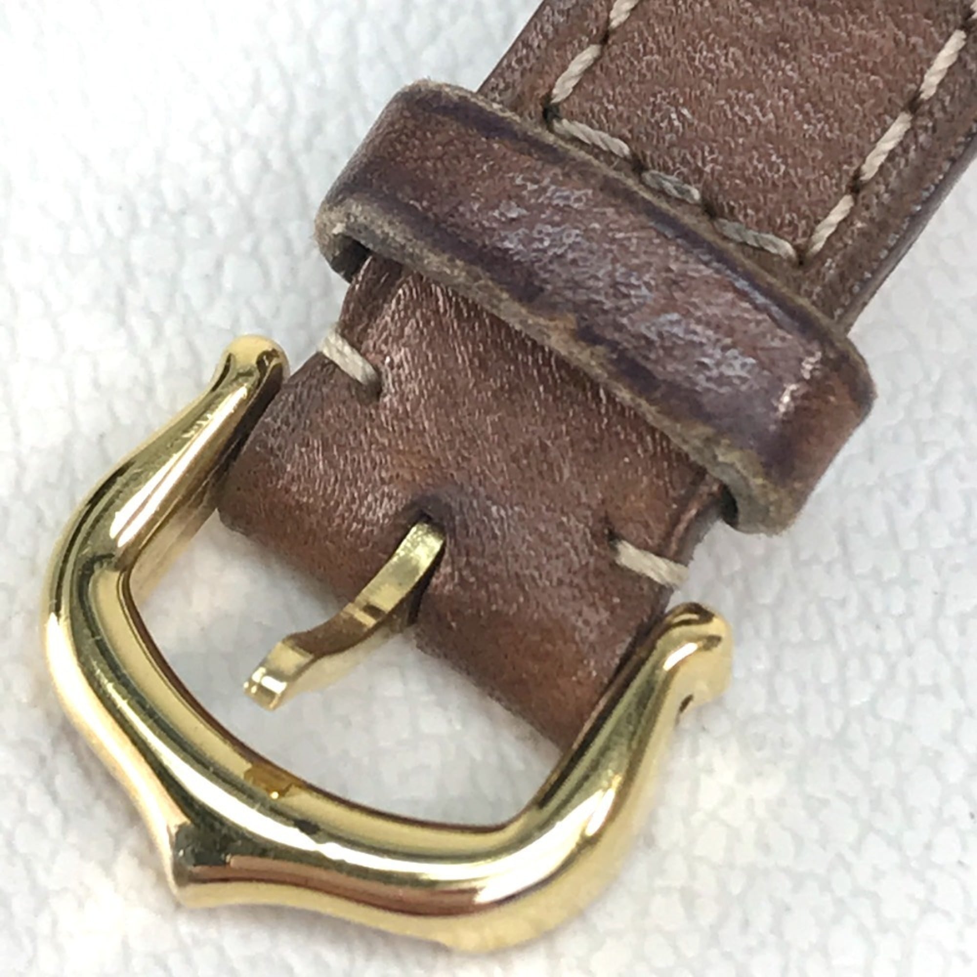 CARTIER 1801 Mastrond Vermeil Watch SV925 Leather Strap Women's Gold E-210908-30 — Good