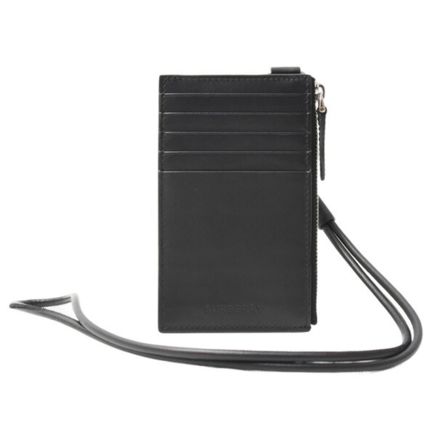 Burberry Men's and Women's Card Case Coin from the Universal Passport Collection, Black with Shoulder Strap Leather, 8051832