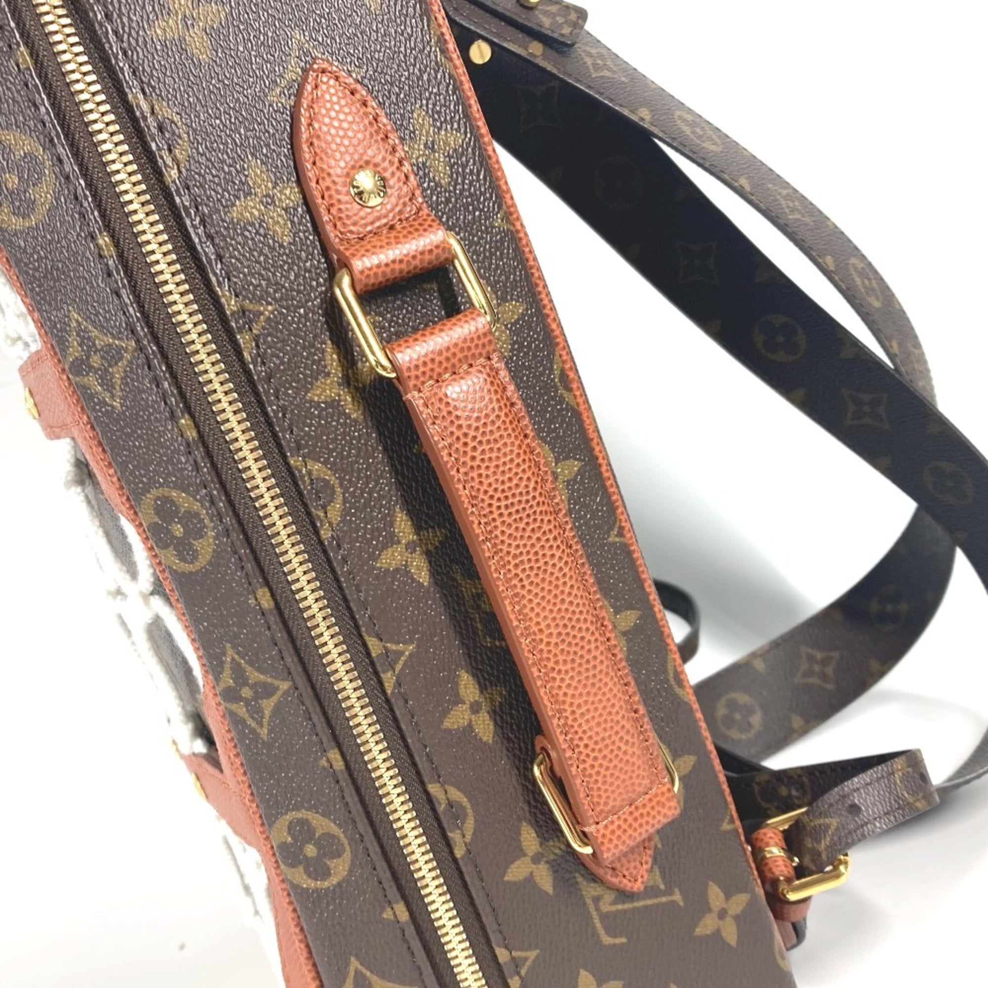 LOUIS VUITTON M45784 NBA Collaboration Shoebox Backpack Bag Rucksack Monogram Canvas Men's Brown — Like New