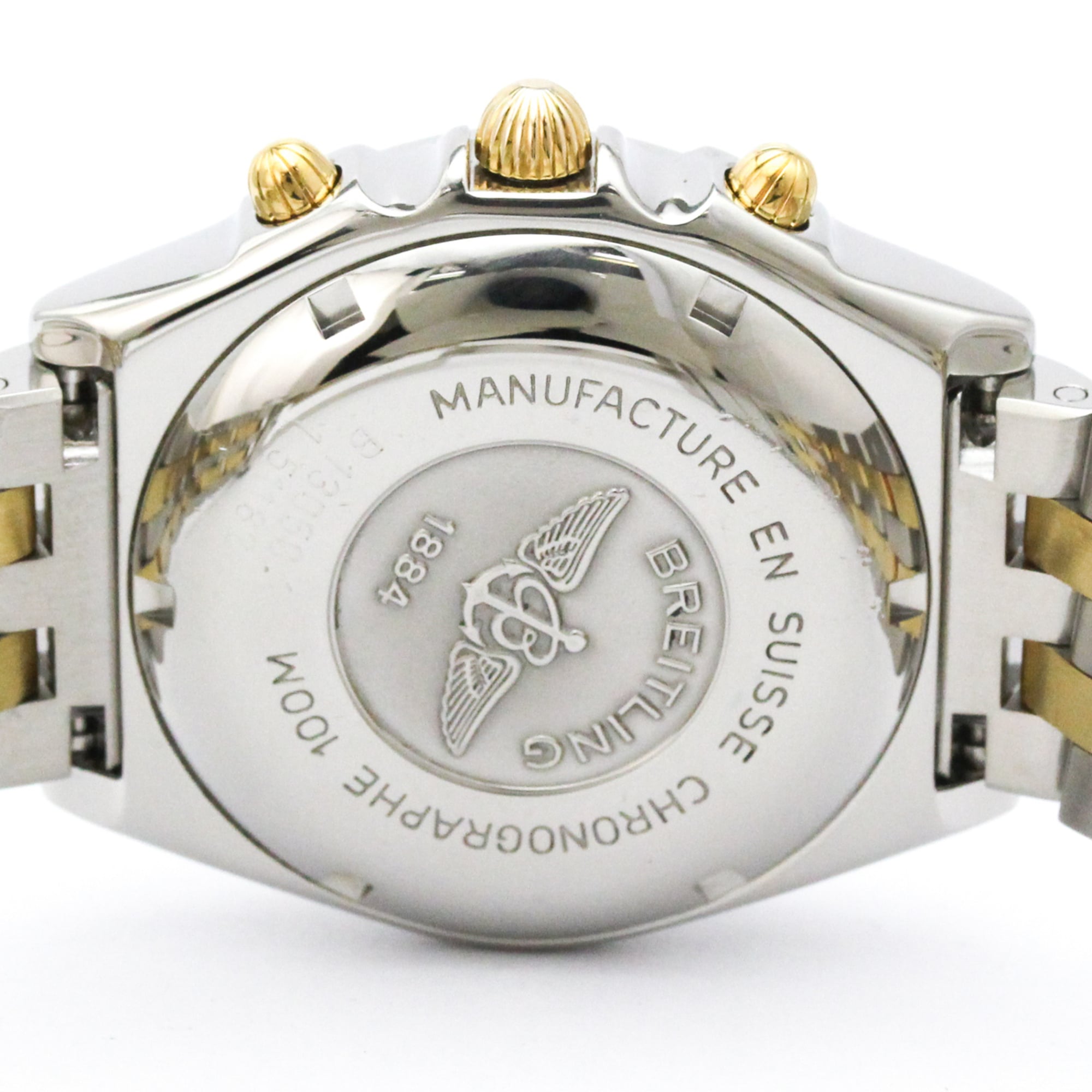 BREITLING Chronomat 18K Gold Steel Automatic Watch B13050.1 Polished — Very Good