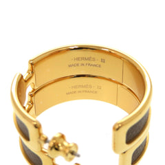 Unused Hermès Olympe Etoupe earrings with gold hardware, 1567 HERMES — Like New