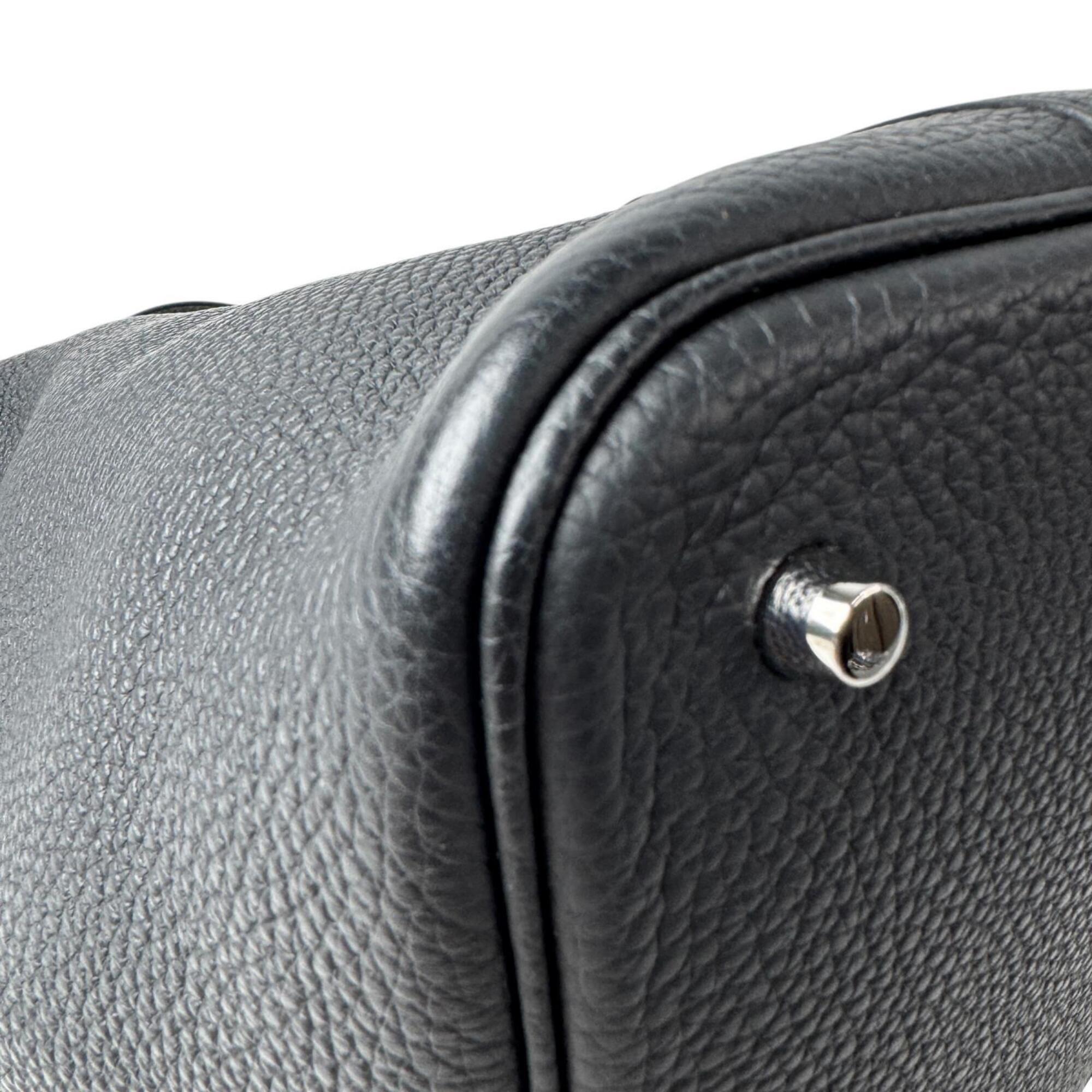 Hermes Picotin Lock MM Noir Black Taurillon Clemence Handbag A Stamp Women's — Like New