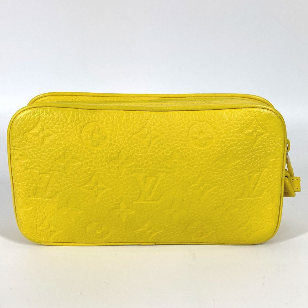 LOUIS VUITTON M53554 Monogram Empreinte Pochette Volga Second Bag Chain Clutch Taurillon Leather Men's Yellow Like New — Like New