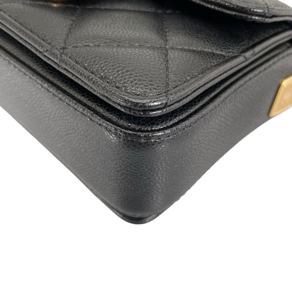 Chanel CHANEL Handbag Flap Bag Caviar Skin Matelassé Handle Mini Leather AS5164 Black — Like New
