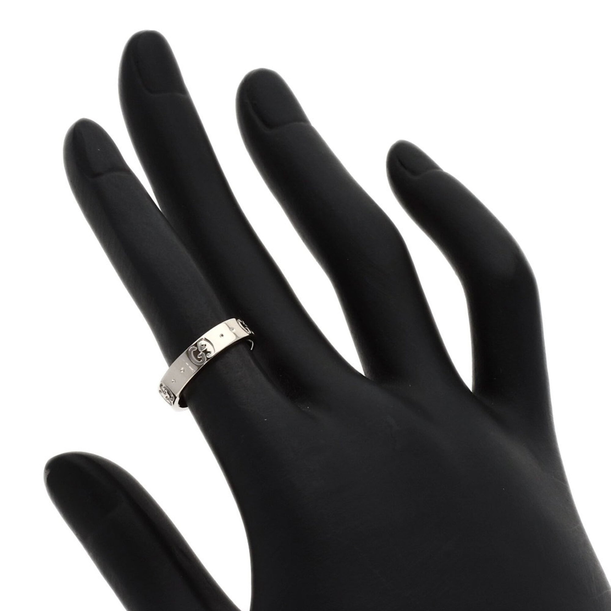 Gucci Icon #8 Ring, 18K White Gold, Women's (GUCCI) — Like New