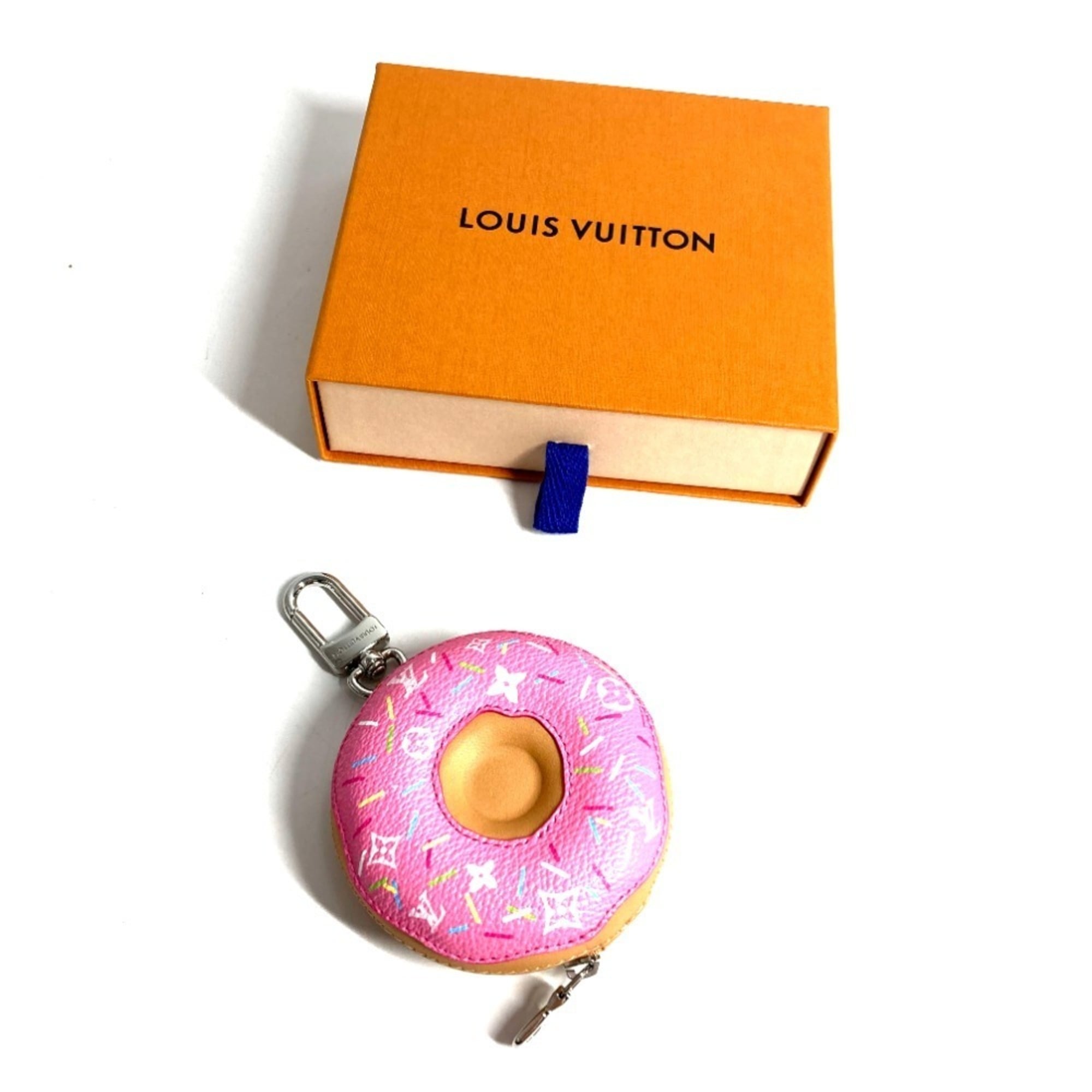 LOUIS VUITTON M02549 Monogram Donut Bag Charm - LV Charm, Keychain Leather Canvas, Men's/Women's, Pink, Like New — Like New