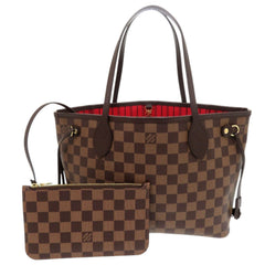 Like new Louis Vuitton Neverfull PM Damier Brown Tote Bag with Pouch N41359 LV 0701 LOUIS VUITTON — Like New