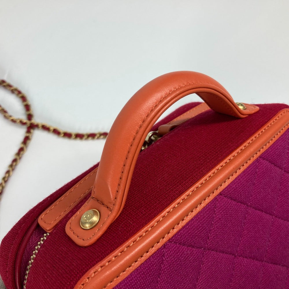 Chanel CC Mark Crossbody 2WAY bag Chain Shoulder Bag Red Orange — Like New