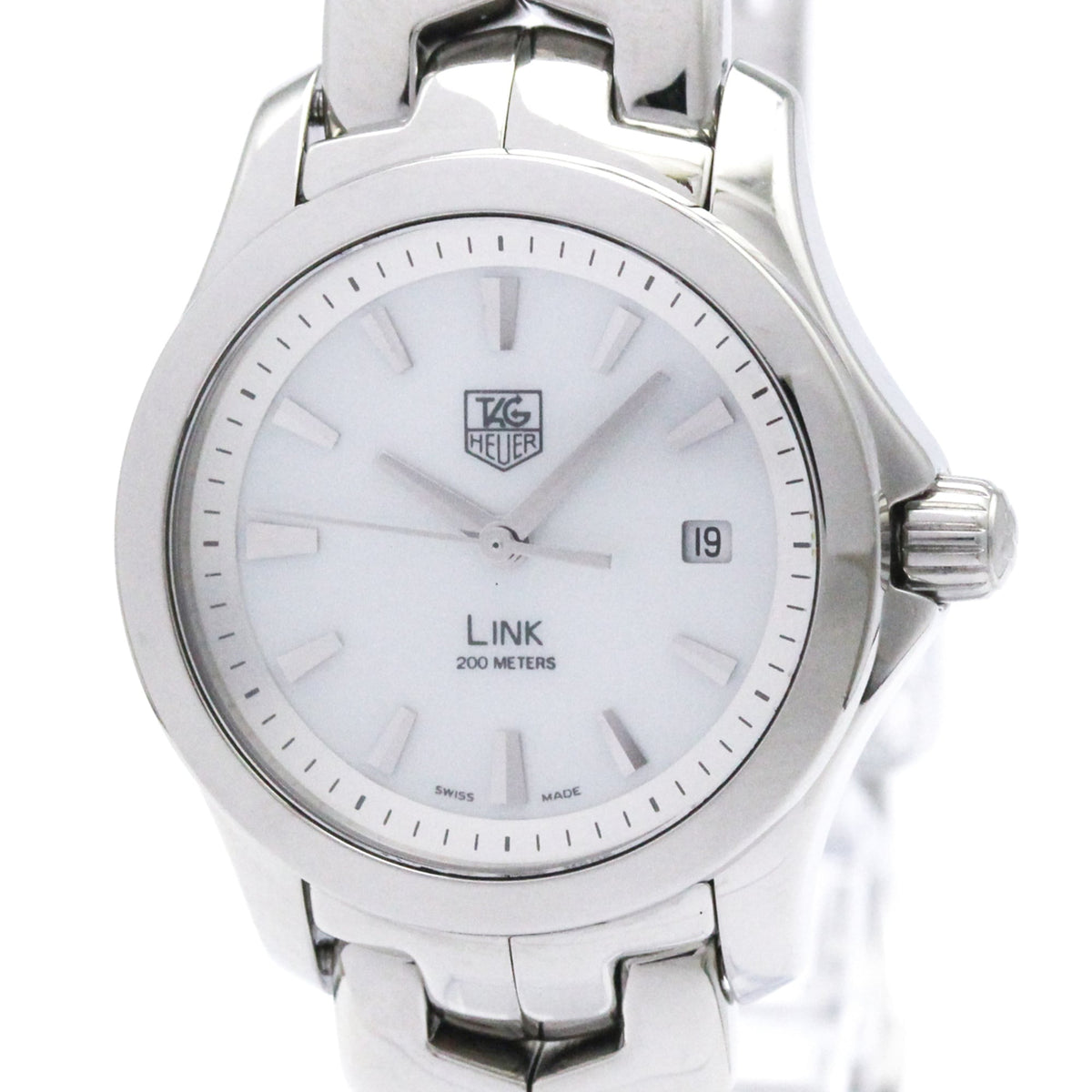 TAG HEUER Link MOP Dial Steel Quartz Ladies Watch Polished — Very Good