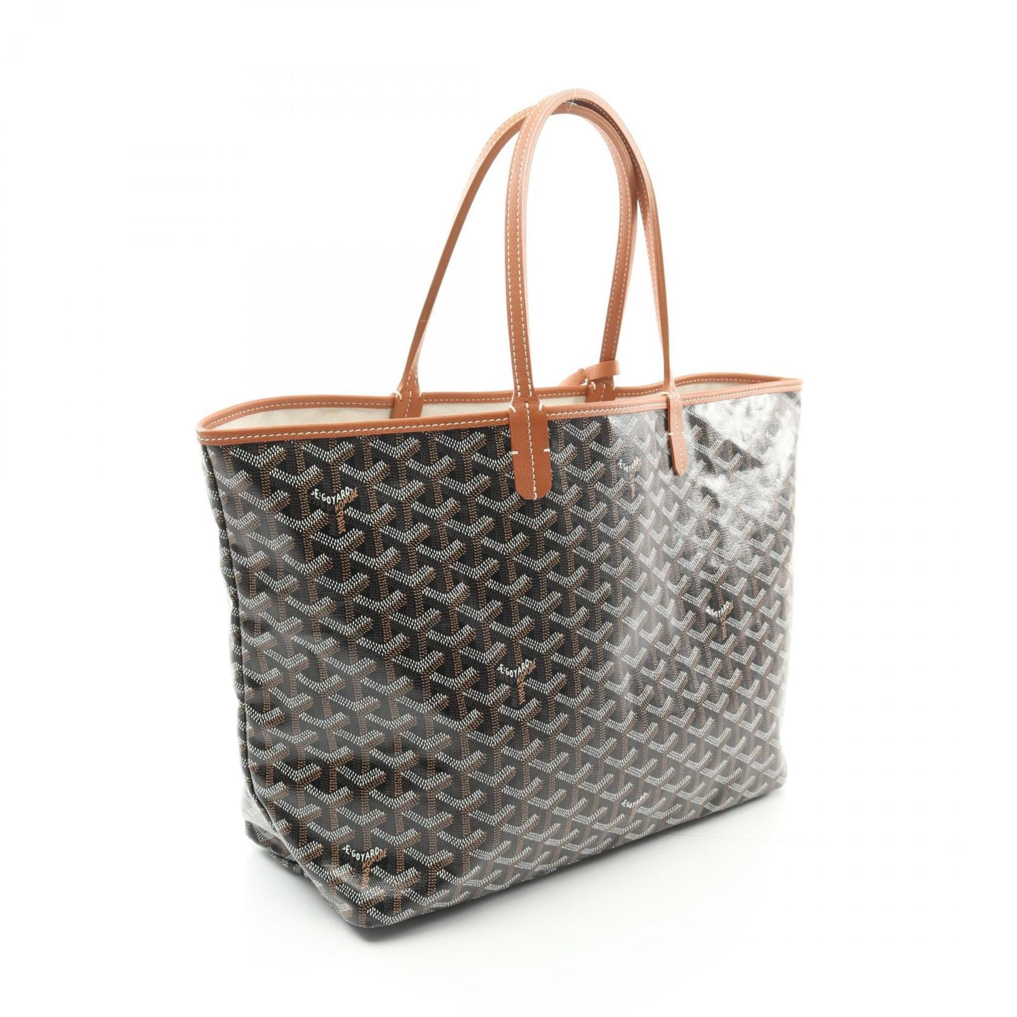 Goyard Saint Louis PM Tote Bag, Coated Canvas and Leather, Women's, Black, Brown, Multicolor