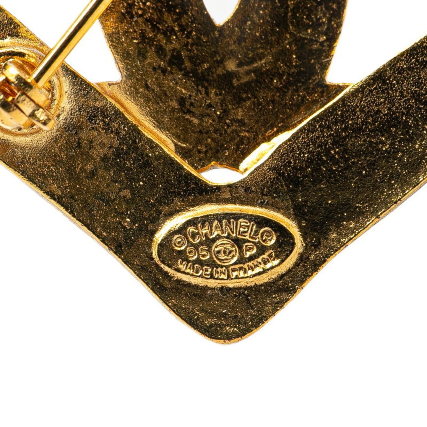 Vintage Chanel Coco Mark Heart Brooch, Gold Plated, Women's