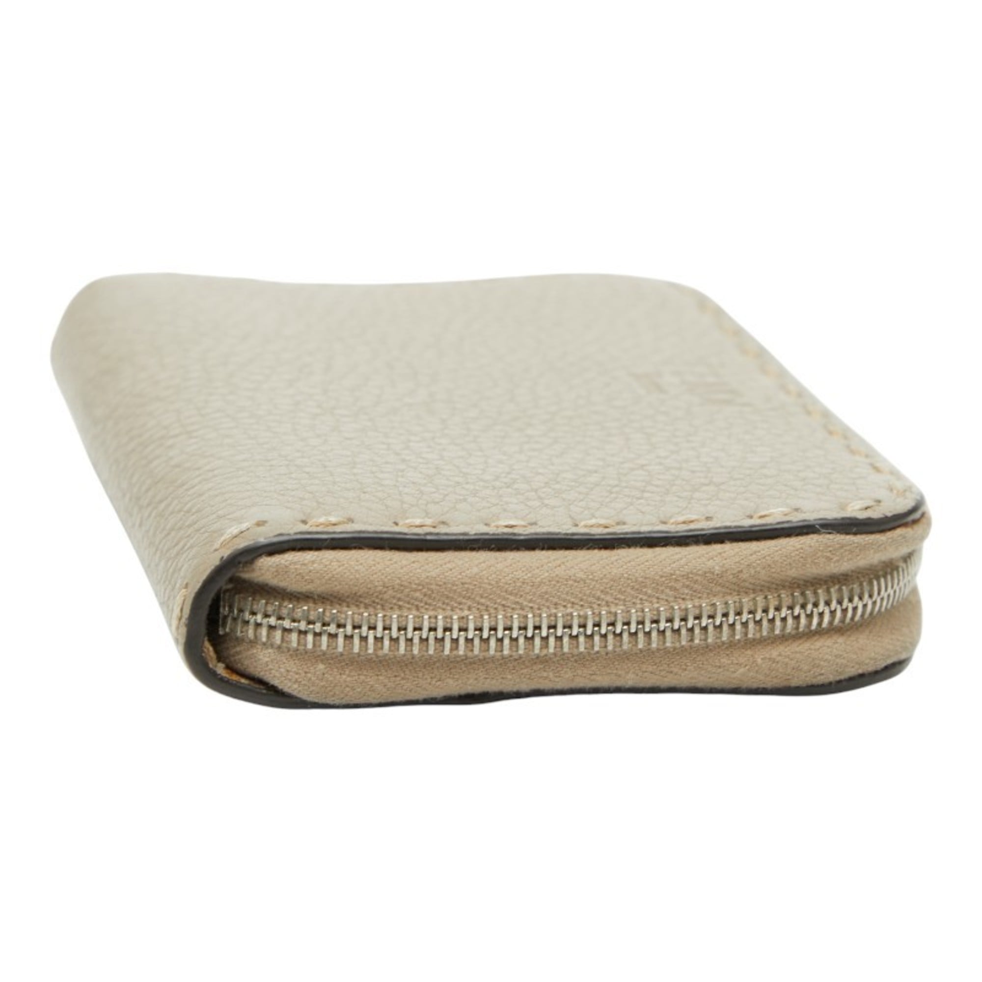 Fendi Selleria Wallet/Coin Purse 8M0313 Greige Leather Women's FENDI