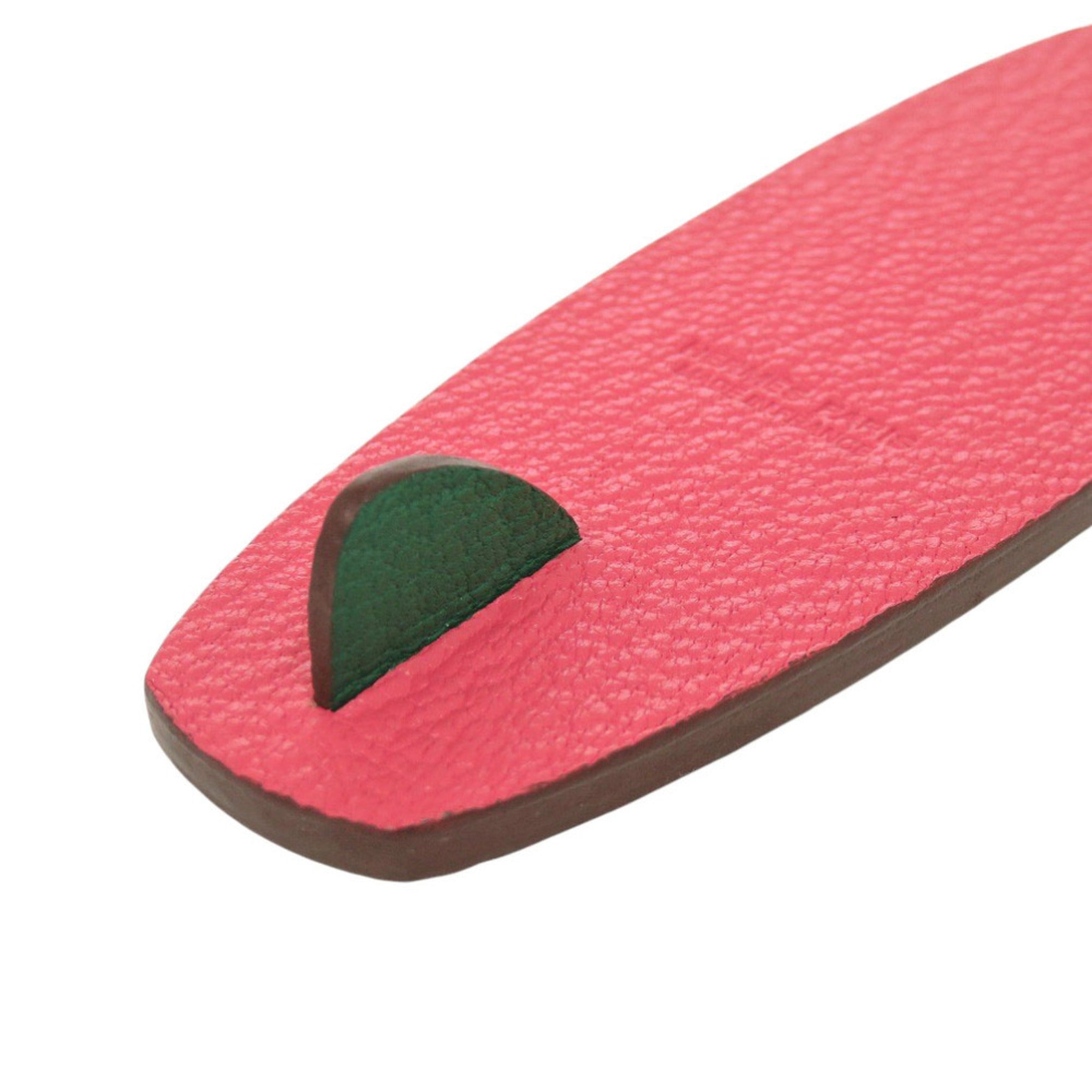 Hermes Like new Hermès Surfboard Bag Charm Chevre Mysore Rose Lipstick Lime Keychain Pink 1185 — Like New