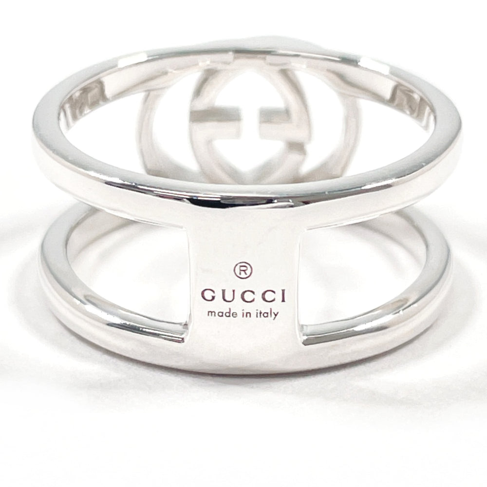 GUCCI Interlocking G Wide Ring, Sterling Silver 925, Size 15, Silver, Men's — Like New