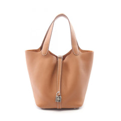 Hermes Picotin Lock MM Handbag, Leather, Taurillon Clemence Women's, Brown, 060991CK — New - Store Return