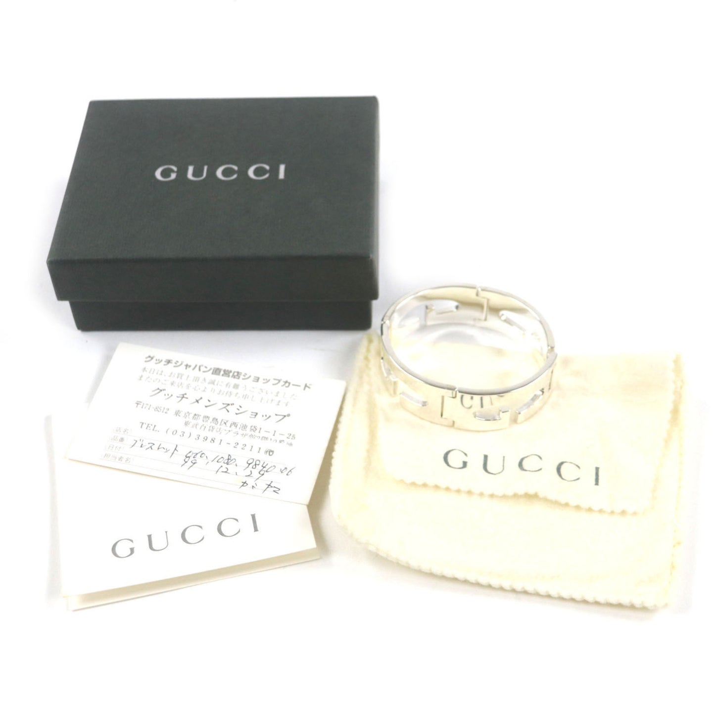 GUCCI Vintage Heavy Bracelet, 925 Silver, Tom Ford Era, Made in Italy, Weight 83.8g, Men's, Box and Dust Bag Included