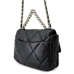 Chanel Chain Shoulder Bag 19 Large Lambskin AS1161 CHANEL Handbag 2-way Black Women's — Like New
