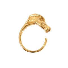 Hermes Cheval Horse Ring, Gold, Size 1 (Ring) — Like New