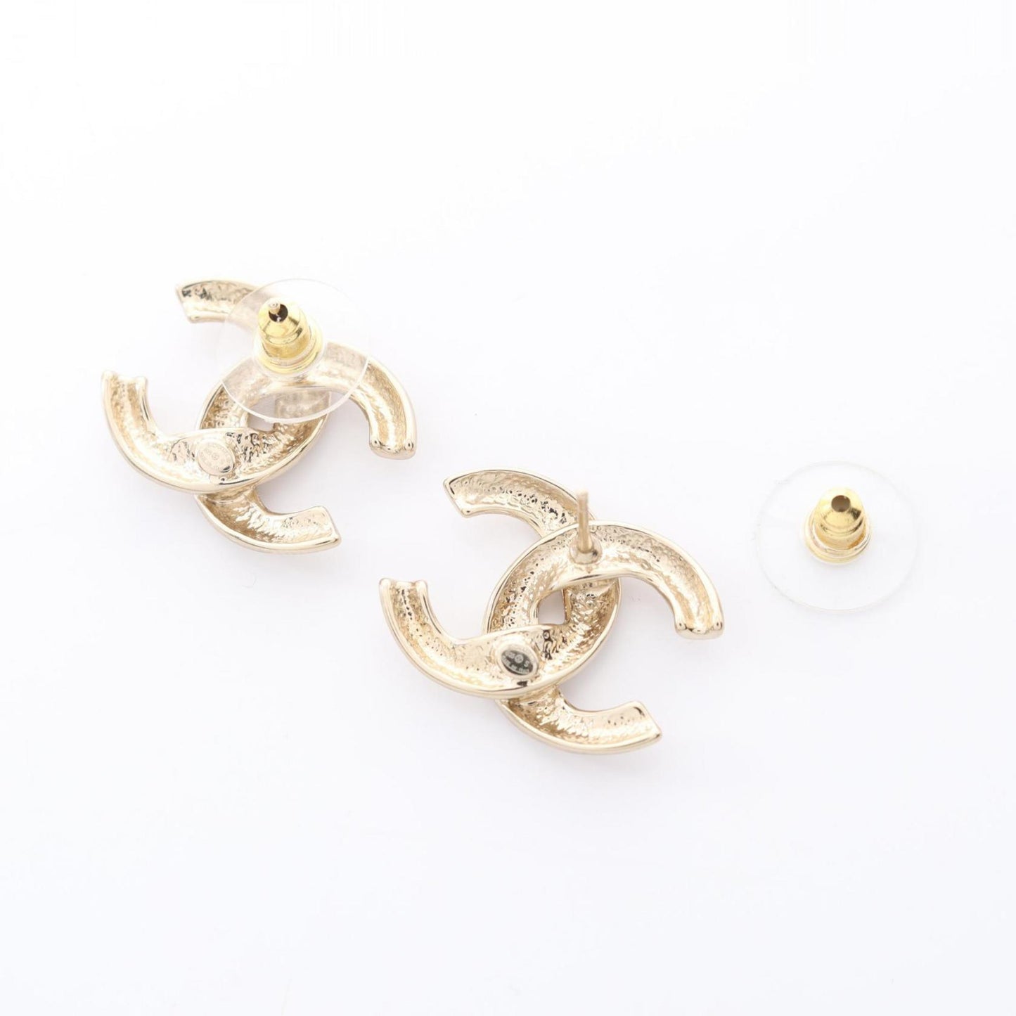 CHANEL Coco Mark Earrings, Gold Plated, Women's