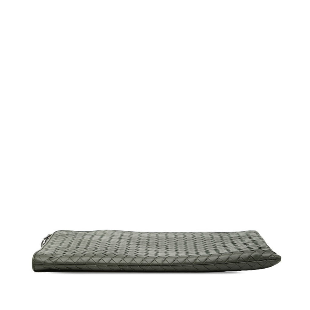 Bottega Veneta Intrecciato Clutch Bag/Second Bag Khaki Leather Men's BOTTEGAVENETA