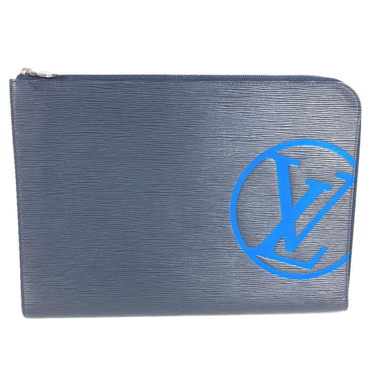 LOUIS VUITTON M68199 Epi Leather Pochette Jour GM. This GM bag features an L-shaped zipper and is a clutch in Leather. Available Blue Marine for men women.