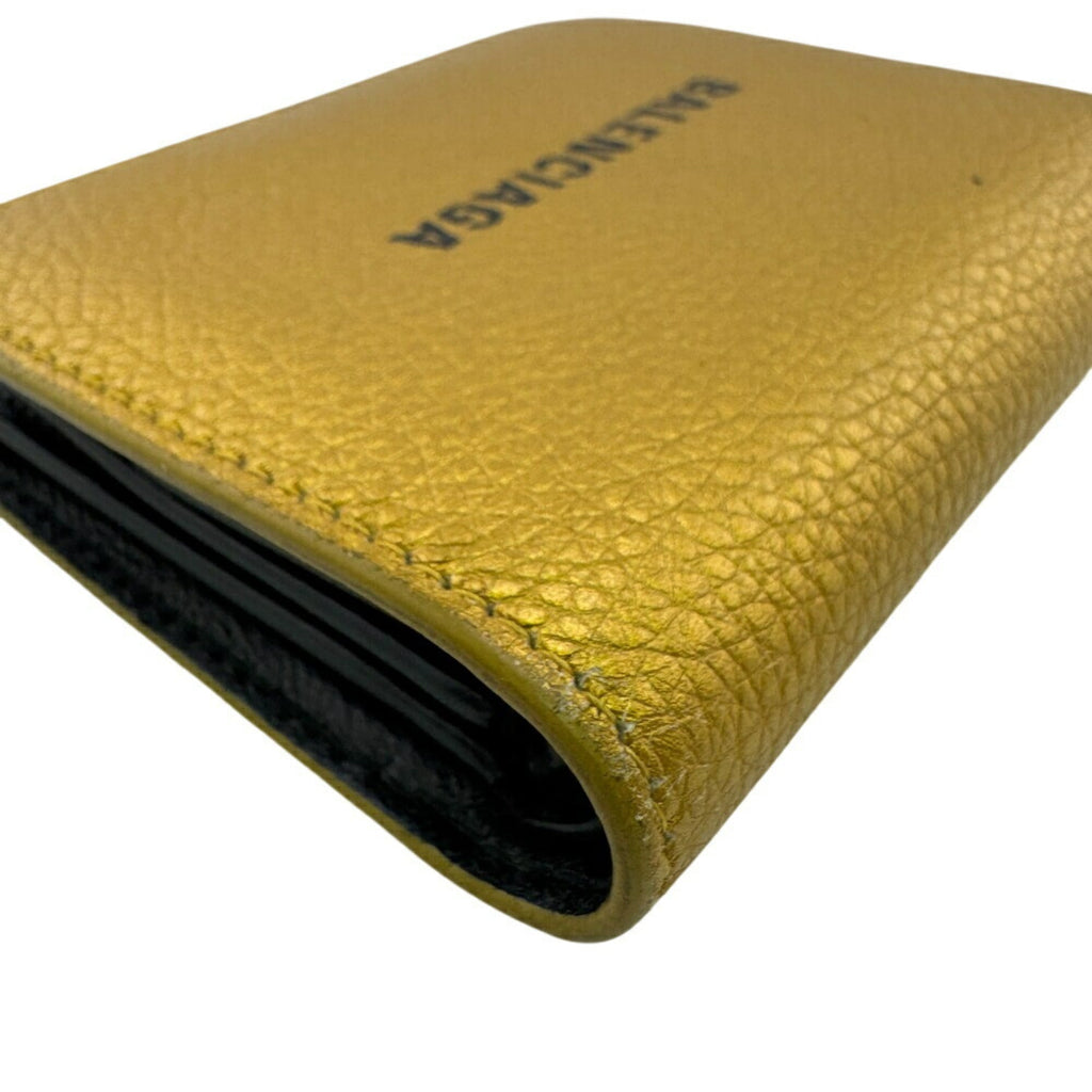 BALENCIAGA Everyday Compact Wallet, Bi-fold Gold, Unisex