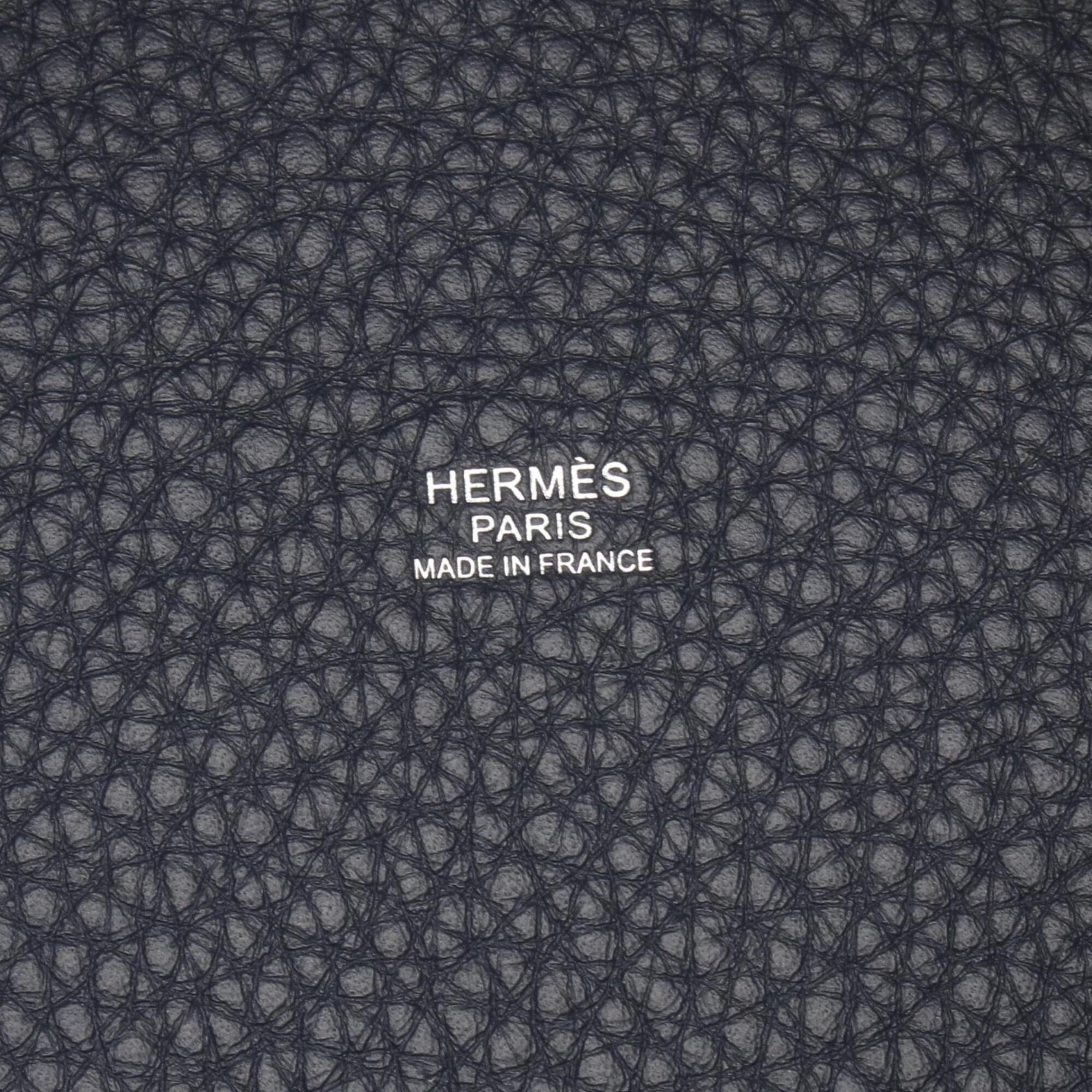 Hermes Picotin Lock PM Handbag, Leather, Taurillon Clemence Women's, Navy Blue — New - Store Return