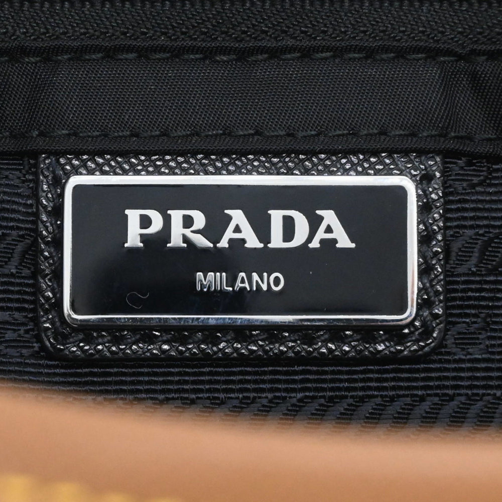 PRADA Tessuto Re-Nylon Triangle Shoulder Bag, Black, Gray, Brown, 2VD769 — New - Store Return