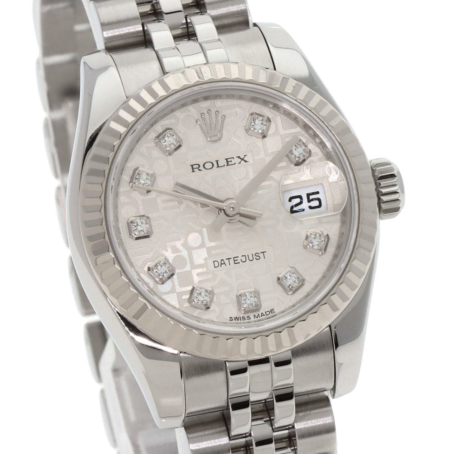 Rolex 179174G Datejust 10-Piece Diamond Watch in Stainless Steel/SS/18K White Gold for Women