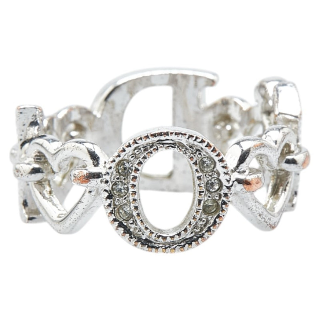 Christian Dior Dior Heart Ring, Metal, Rhinestone, Women's,