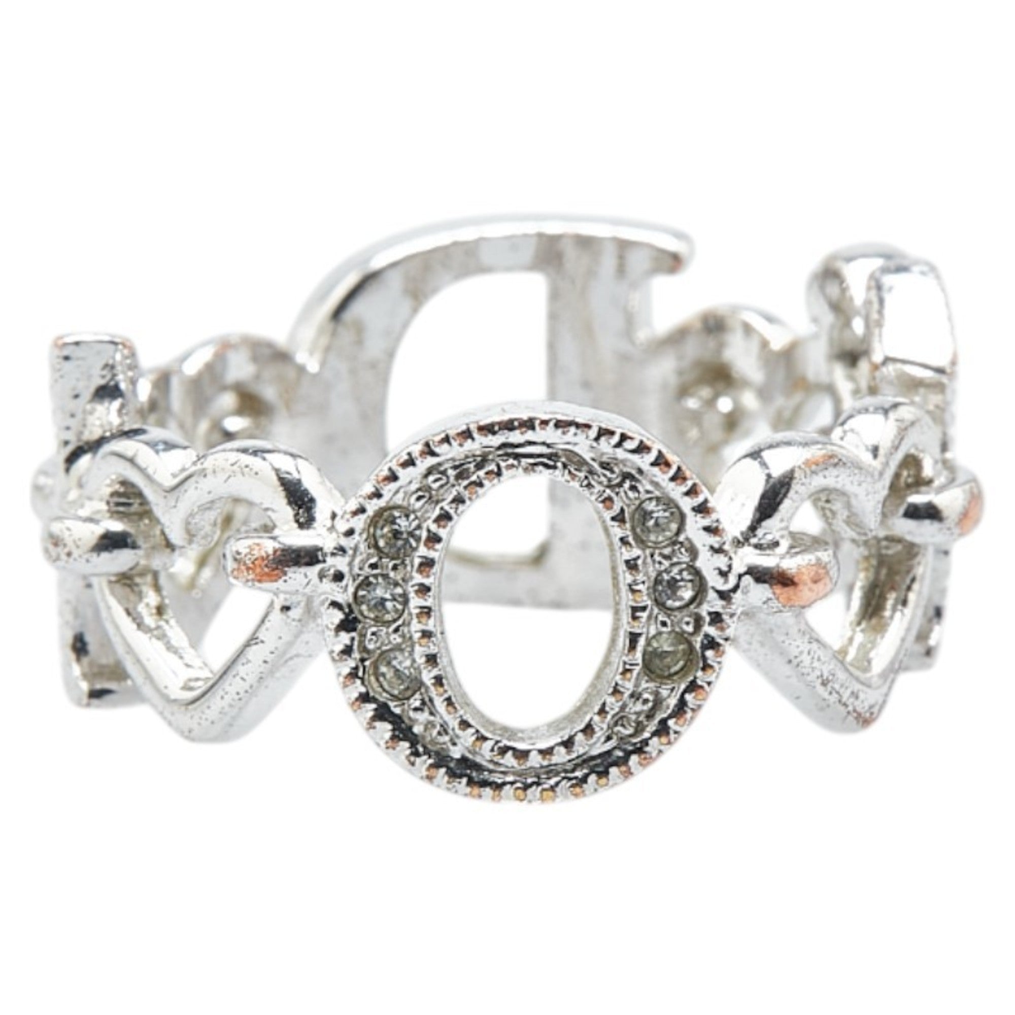 Christian Dior Dior Heart Ring, Metal, Rhinestone, Women's,