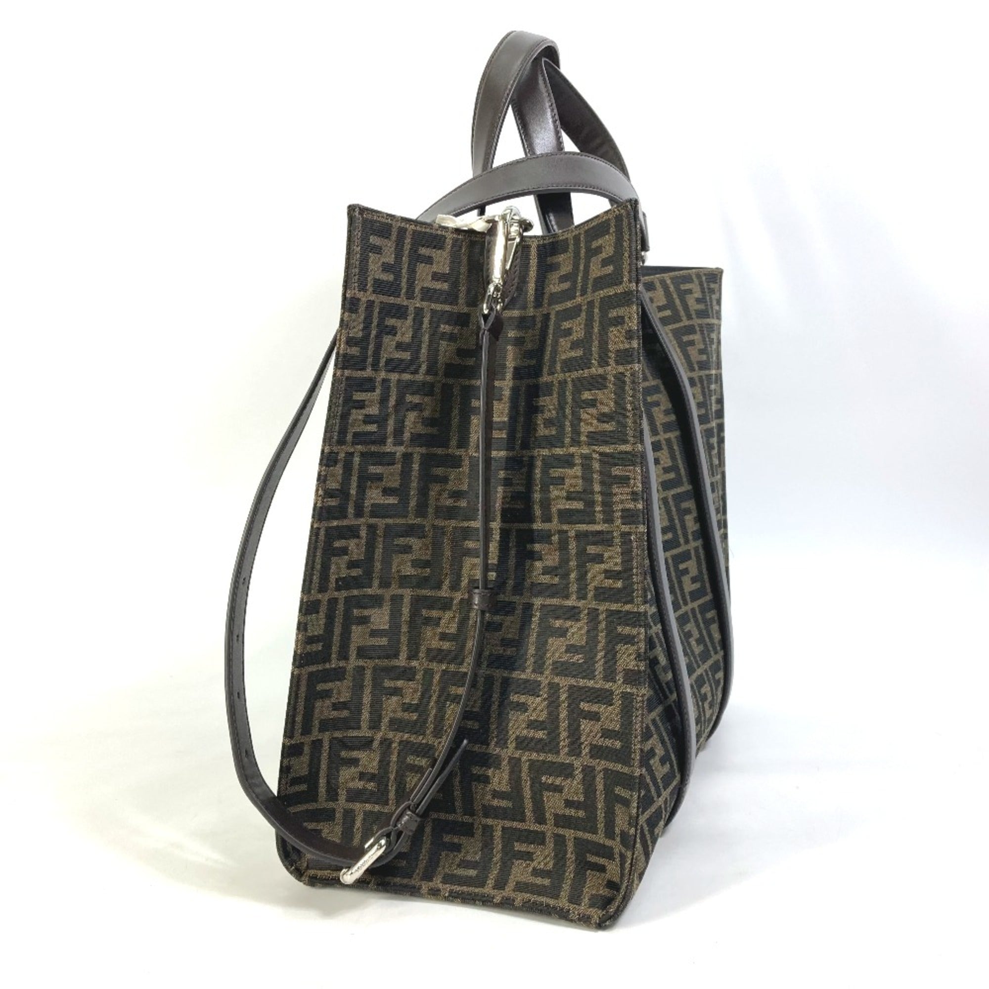 Fendi 7VA390 Crossbody 2WAY Shoulder Bag Hand Bag Tote Bag Brown Black — Like New