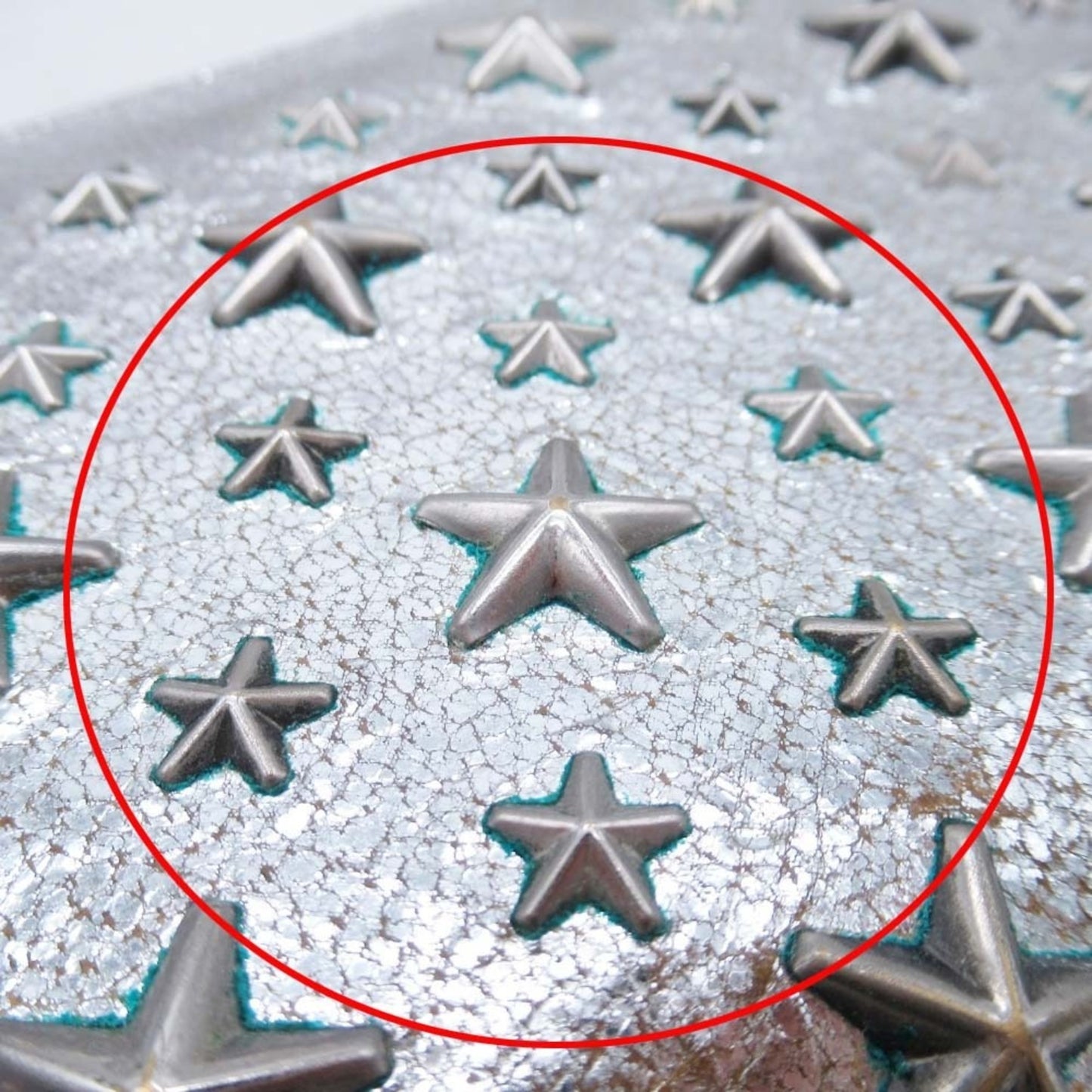 JIMMY CHOO FILIPA Star Stud Long Wallet with Coin Purse, Metallic Silver, for Men and Women