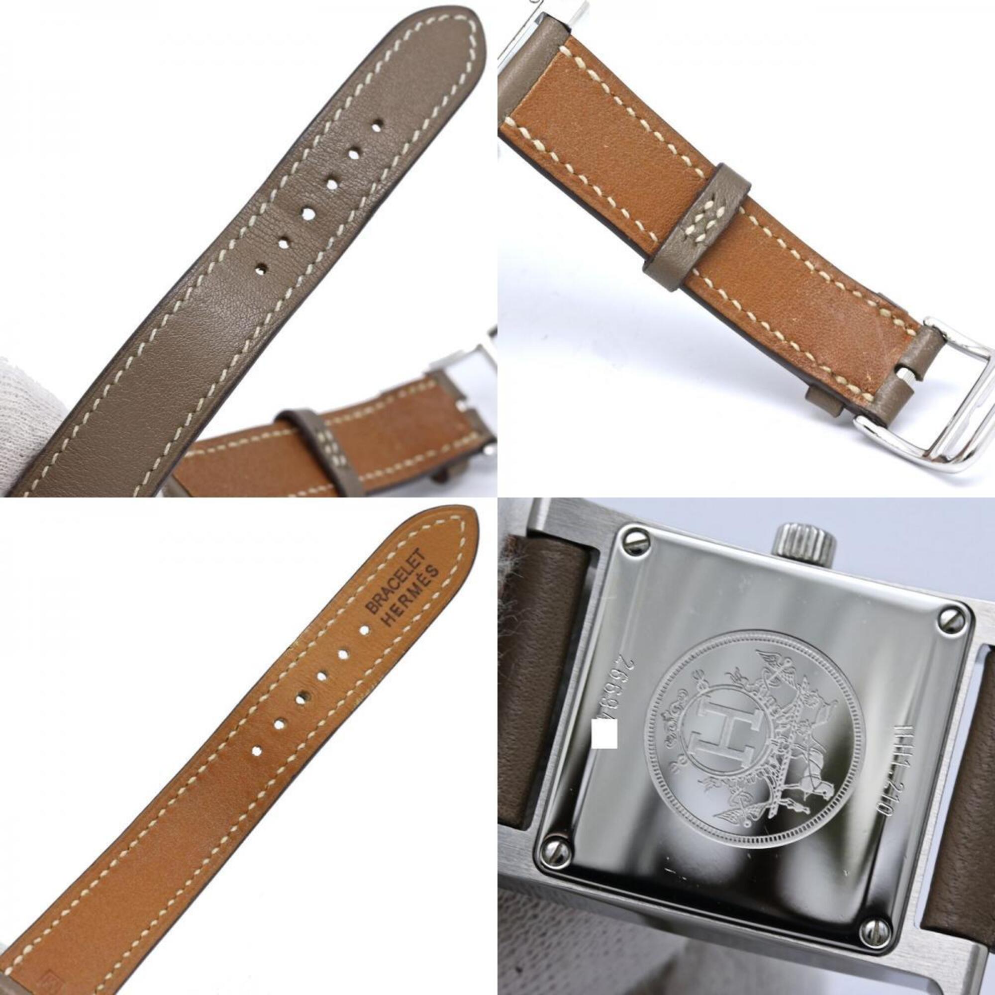 HERMES H-Watch HH1.210.260 WW18 Women's Watch Stainless Steel x Cowhide Leather 40556 — Very Good