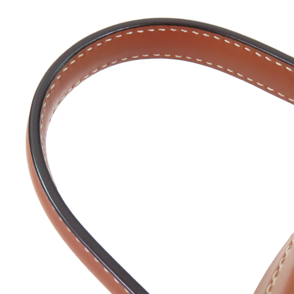 CELINE 198613 Oval Minaudière Cuir Triomphe Smooth Calfskin Leather Handbag in Tan and Brown, Includes Dust Bag, Made Italy — Like New