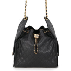 Chanel Chain Shoulder Bag CHANEL25 Medium Coco Mark Matelassé Caviar Skin AS5311 CHANEL Black Handbag Women's — Like New