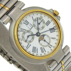 Dunhill Millennium Watch, Moon Phase, Stainless Steel x Gold Plated, Quartz, Multi-Hand Analog, White Dial, Boys' Size — Good