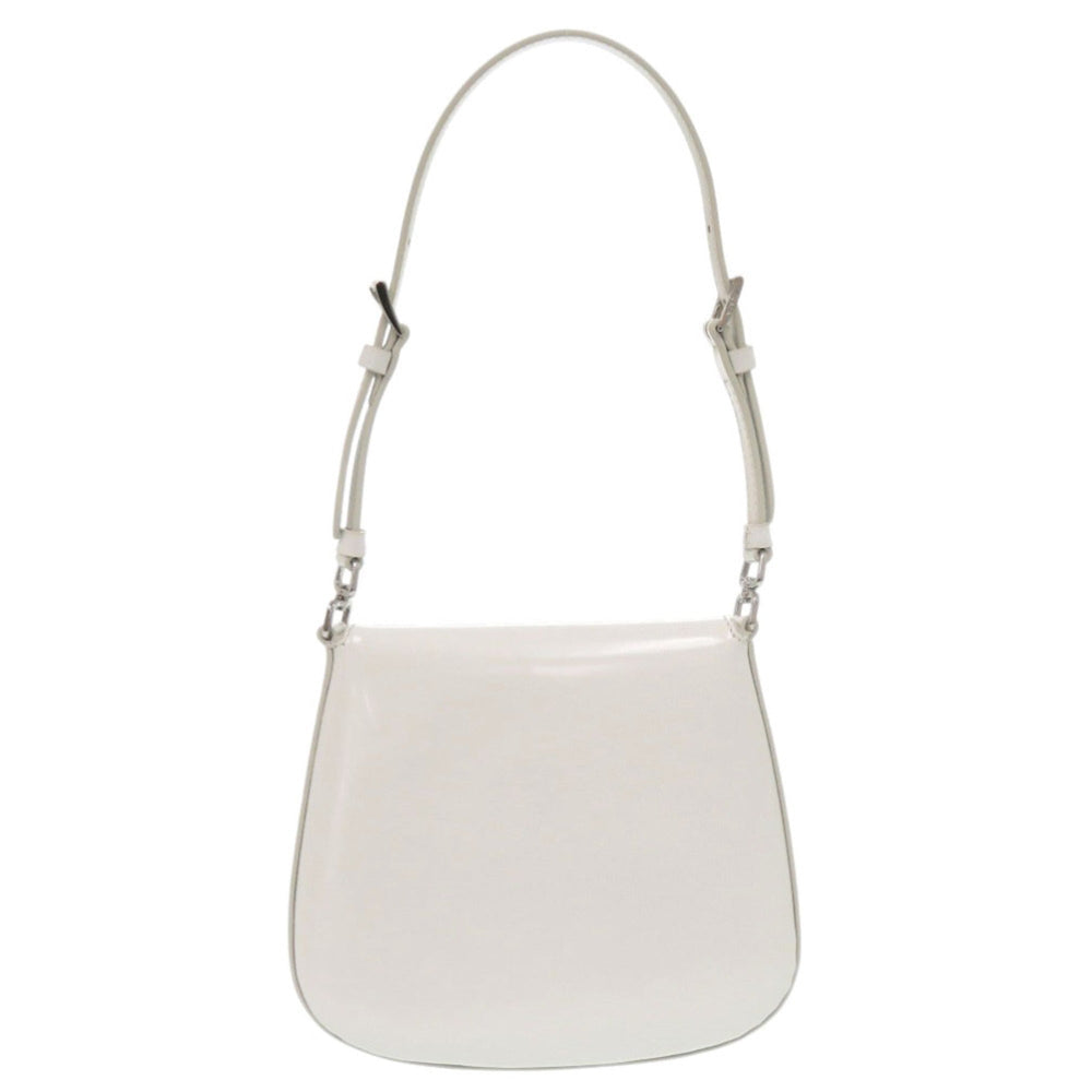 Unused Prada SPAZZOLATO 1BH188 Triangle Logo Leather White 2-Way Shoulder Bag 0372PRADA — New - Store Return